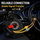 Steering wheel clock spring spiral cable with yellow wires and red connector, black housing