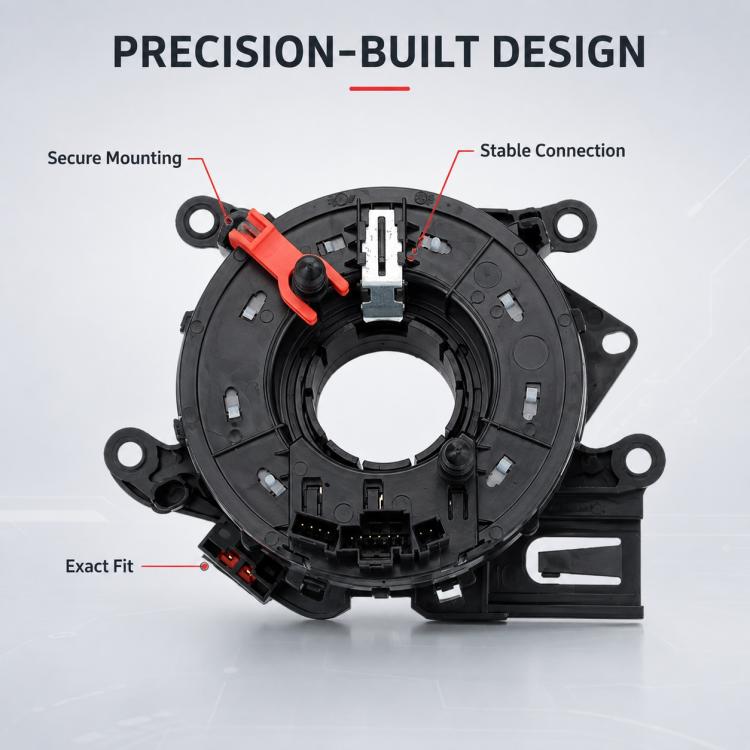 Clock spring spiral cable module with mounting loops and orange connector