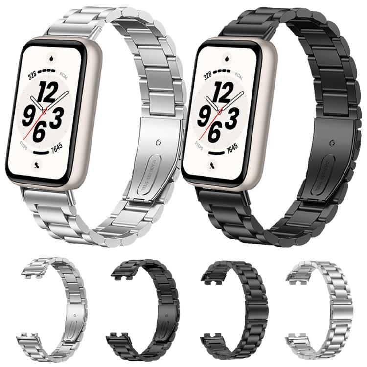 Three Beads Folding Clasp Stainless Steel Watch Band, For Honor Band 11 / Band 11 Pro