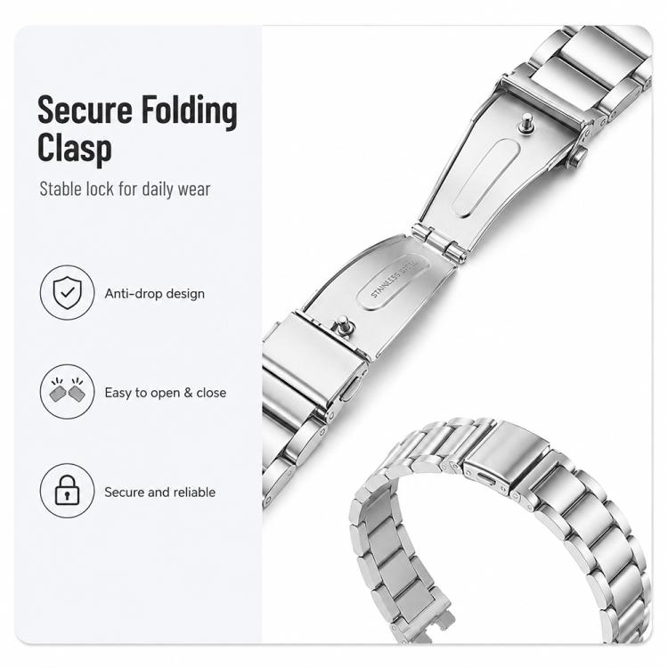 Three Beads Folding Clasp Stainless Steel Watch Band, For Honor Band 11 / Band 11 Pro