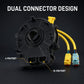 Steering wheel clock spring spiral cable, black housing with yellow wires and dual connectors