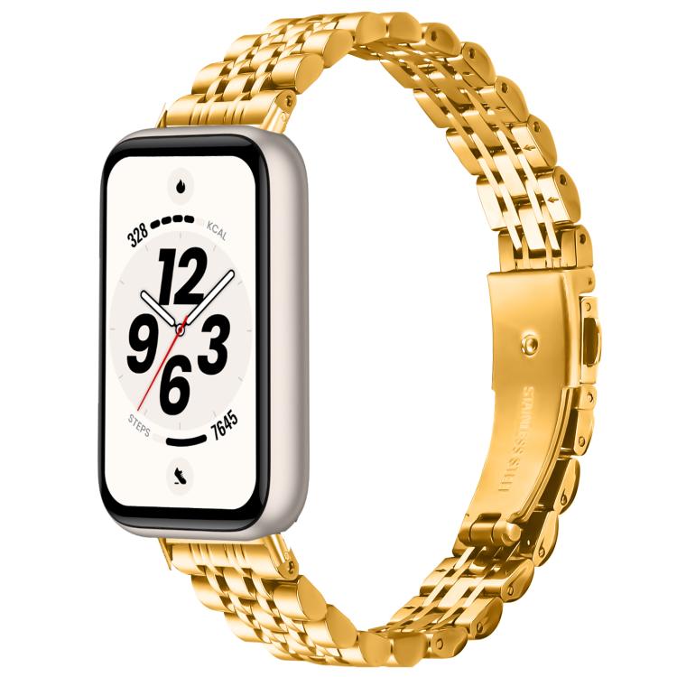 Slim Seven Beads Folding Clasp Stainless Steel Watch Band, For Honor Band 11 / Band 11 Pro