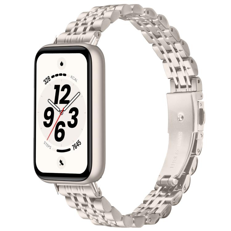 Slim Seven Beads Folding Clasp Stainless Steel Watch Band, For Honor Band 11 / Band 11 Pro