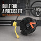 Steering wheel clock spring spiral cable assembly with yellow plug connectors