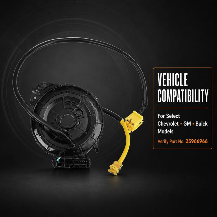 Clock spring spiral cable assembly with yellow connectors and black housing