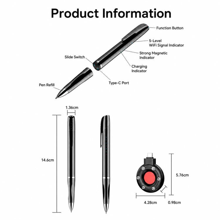 X16 Portable Pen-Style Signal Detector Wireless Anti-Spy Camera Scanner