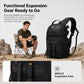 Black tactical crossbody chest bag with front zip pockets and MOLLE-style panel