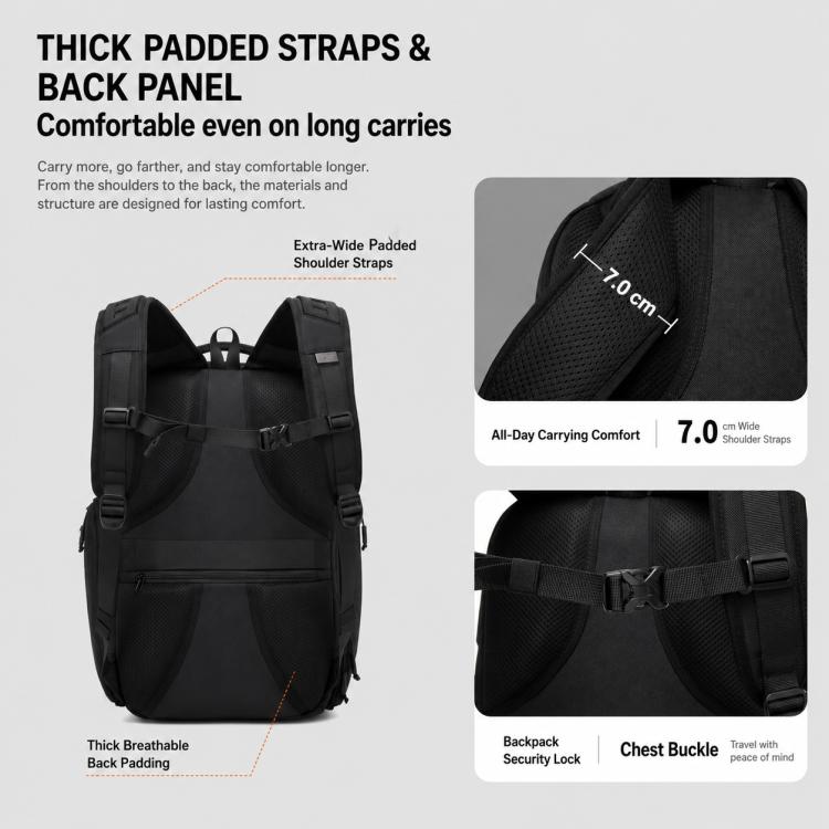 OZUKO Men Business Backpack Large Capacity Waterproof 15.6-inch Laptop Bag