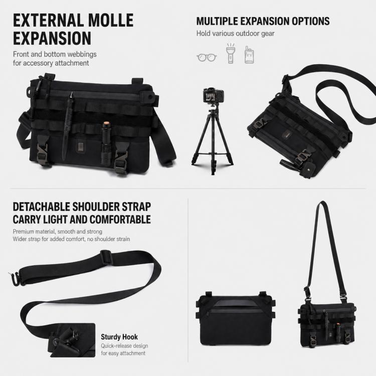 OZUKO Multifunctional Outdoor Portable Storage Commuter Shoulder Bag