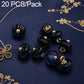 Navy blue resin disc buttons with gold-tone loops, 20-pack decorative fasteners