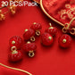 Red resin disc buttons with gold-tone loops, 20-pack decorative fasteners