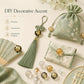 Assorted gold foil glass bead knot buttons with loop tops, translucent and gold finishes