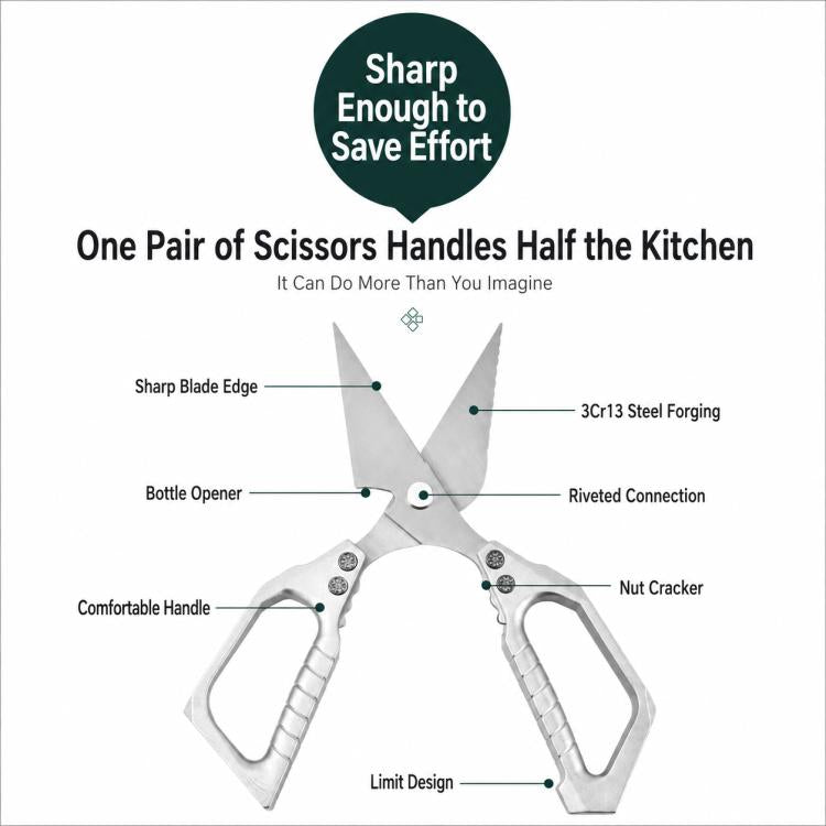 LsCook Multifunctional 3Cr13 Stainless Steel Kitchen Poultry Shears, Kitchen Poultry Shears