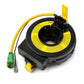 Airbag clock spring spiral cable unit, black housing with yellow wiring and connectors