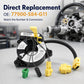 Airbag clock spring assembly with black housing and yellow/green electrical connector set
