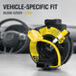 Vehicle steering wheel clock spring airbag cable, yellow label and curved yellow wire