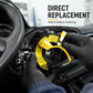 Steering wheel clock spring replacement part, yellow wiring and black connector housing