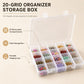 20-Compartment Detachable Transparent Plastic Storage Box, 20-Compartment
