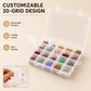20-Compartment Detachable Transparent Plastic Storage Box, 20-Compartment