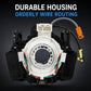 Clock spring spiral cable assembly with white center ring and neatly routed wire harness
