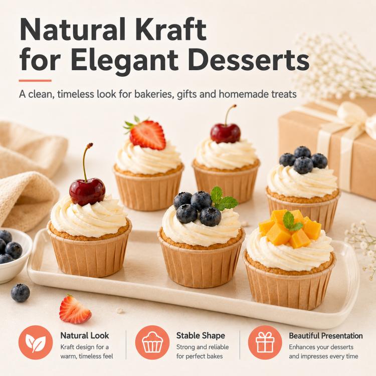 50 PCS/Pack Baking Rolled-Edge Paper Cupcake Liners, Small, Medium, Large