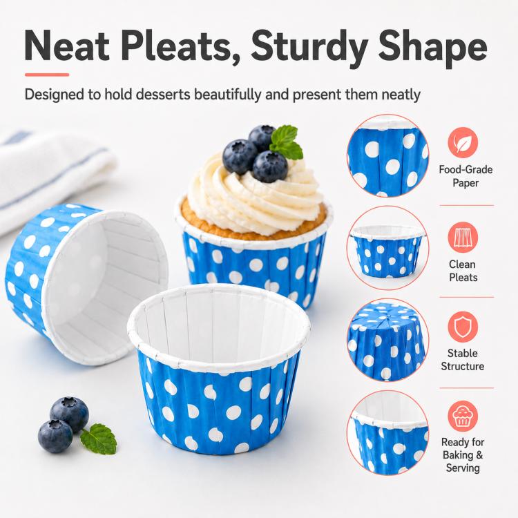 50 PCS/Pack Baking Rolled-Edge Paper Cupcake Liners, Small, Medium, Large