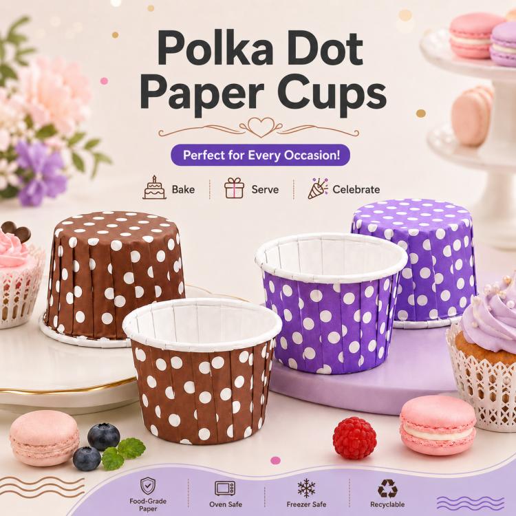 50 PCS/Pack Baking Rolled-Edge Paper Cupcake Liners, Small, Medium, Large