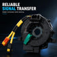 Airbag clock spring spiral cable with black ring housing and yellow/orange/green leads