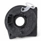 Car steering wheel clock spring, black circular housing with central ring and mounting tabs