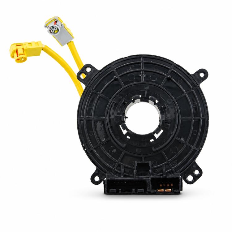 Clock spring spiral cable assembly, black housing with yellow and gray connectors