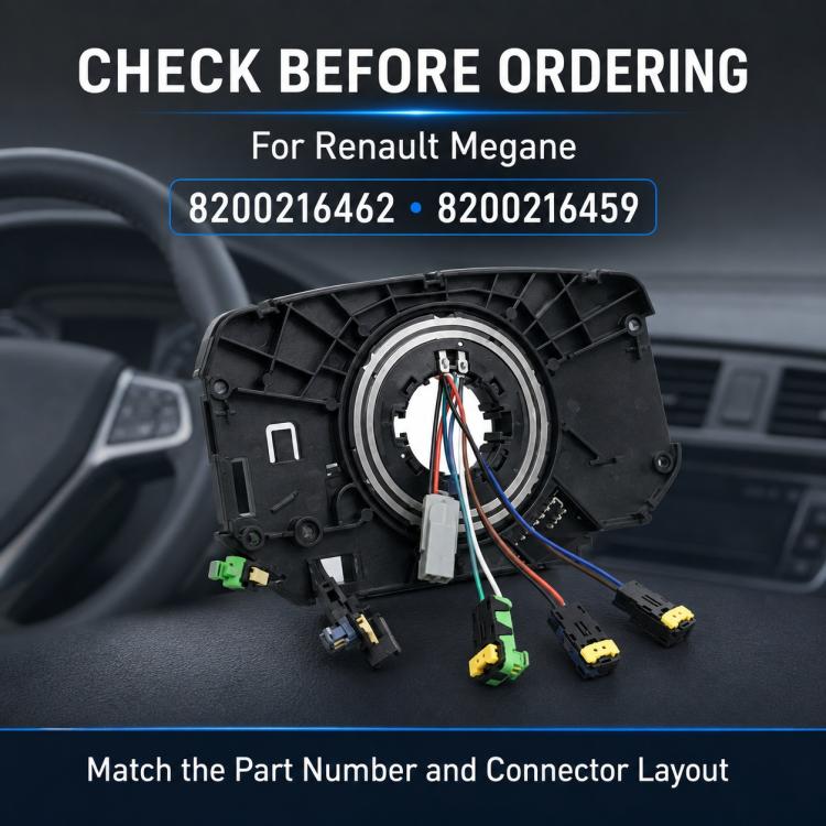 Car Steering Wheel Airbag Clock Spring Spiral Cable 8200216462, For Renault Megane II
