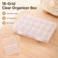 18-Compartment Non-Removable Clear Plastic Organizer Box, 18-Compartment