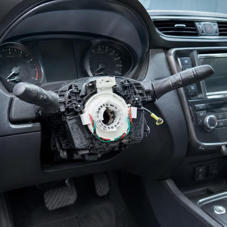Steering wheel clock spring spiral cable assembly with multicolor wiring and connectors