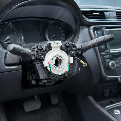 Steering wheel clock spring spiral cable assembly with multicolor wiring and connectors
