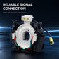 Steering wheel clock spring spiral cable assembly with white core and mounted connectors
