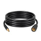 Black coiled rubber high-pressure washer water outlet hose with brass quick-connect ends