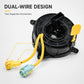 Steering wheel clock spring spiral cable, black housing with dual yellow wire leads