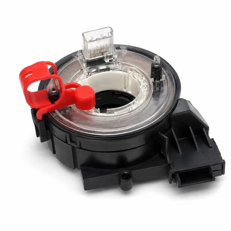 Steering wheel airbag clock spring spiral cable with transparent connector and red locking lever
