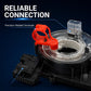 Car airbag clock spring spiral cable with transparent ring, red terminal, and black housing