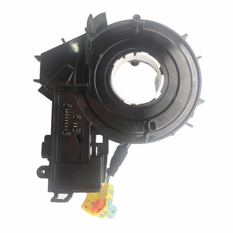 Car steering wheel clock spring spiral cable, side view with circular ring and wiring