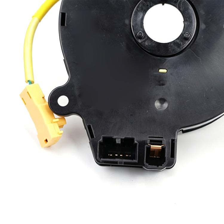 Car steering wheel clock spring base with two plug connectors and yellow cable