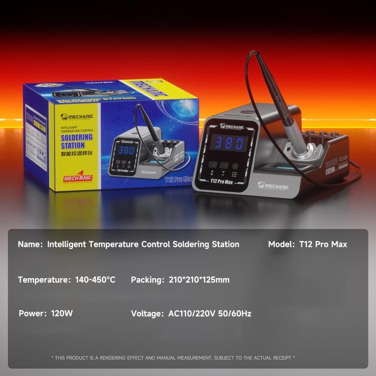 MECHANIC T12 Pro Max 120W PID Intelligent Temperature Control Soldering Station, EU Plug, US Plug