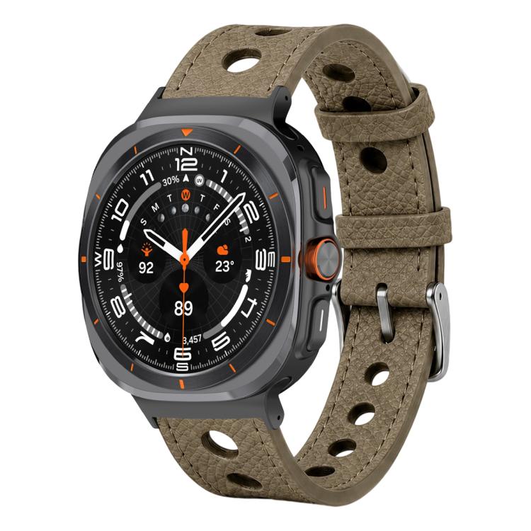 xDfind Hole Palm Texture Vegan Leather Watch Band, For Galaxy Watch Ultra2 2026 / 2025 / 1 2024, For Galaxy Watch9 / 8 / 8 Classic
