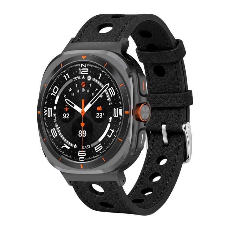 xDfind Hole Palm Texture Vegan Leather Watch Band, For Galaxy Watch Ultra2 2026 / 2025 / 1 2024, For Galaxy Watch9 / 8 / 8 Classic