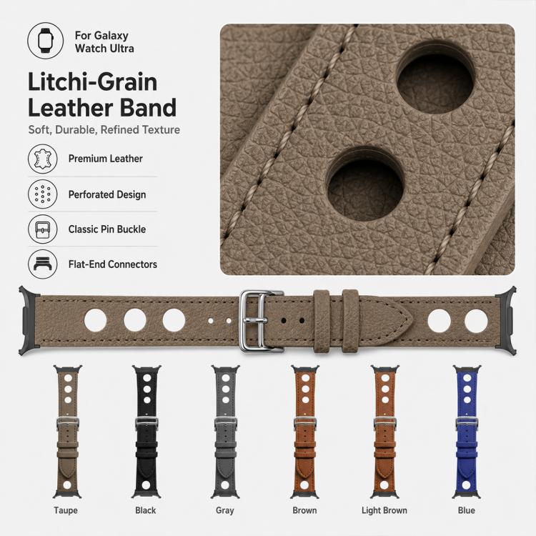 xDfind Hole Palm Texture Vegan Leather Watch Band, For Galaxy Watch Ultra2 2026 / 2025 / 1 2024, For Galaxy Watch9 / 8 / 8 Classic