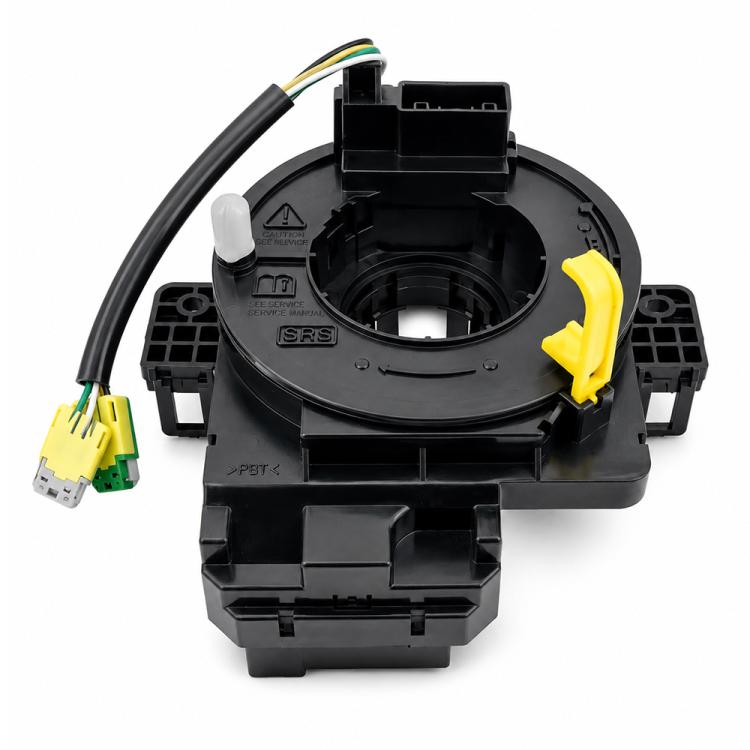 Steering wheel airbag clock spring spiral cable with black connector housing