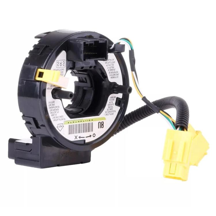 Steering wheel clock spring spiral cable, black housing with connector plugs and wire harness