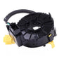 Steering wheel clock spring spiral cable, black plastic unit with circular contact ring and yellow leads