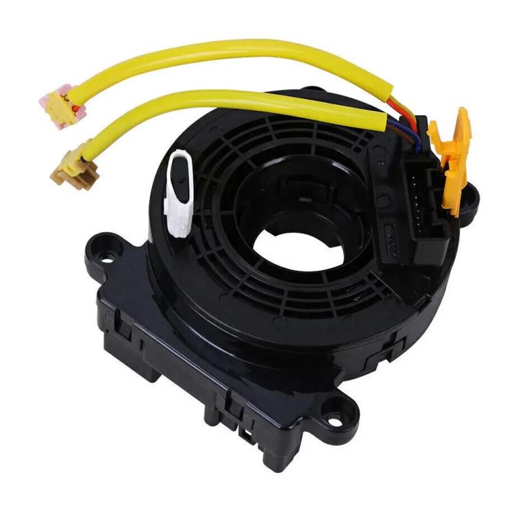 Steering wheel clock spring spiral cable with black housing and yellow wiring