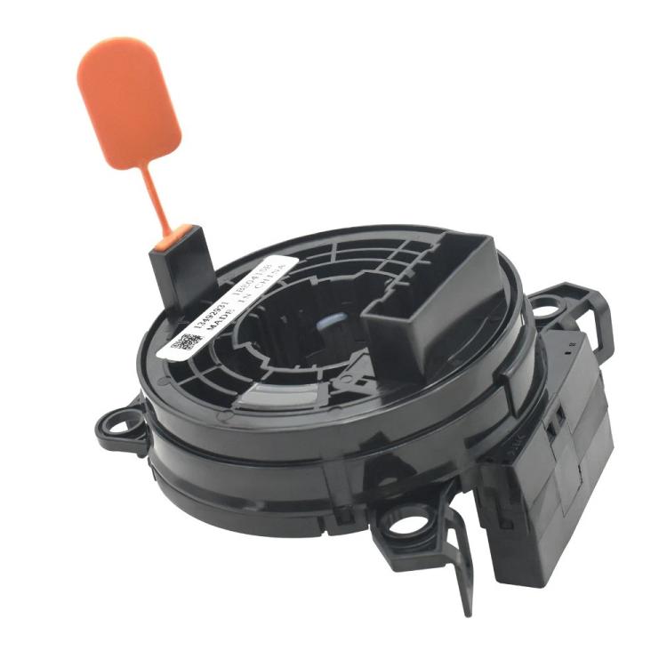 Steering wheel airbag clock spring spiral cable with orange lock lever, black housing